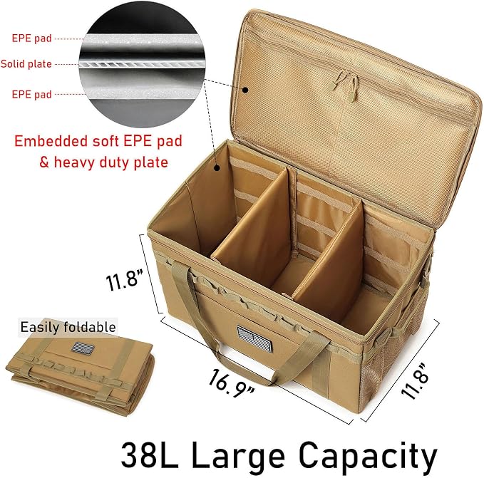 Tactical Camping Storage Bag Utility Tote Bag Camping Kitchen Organizer with Axe Holder & Shoulder Strap - Image 3
