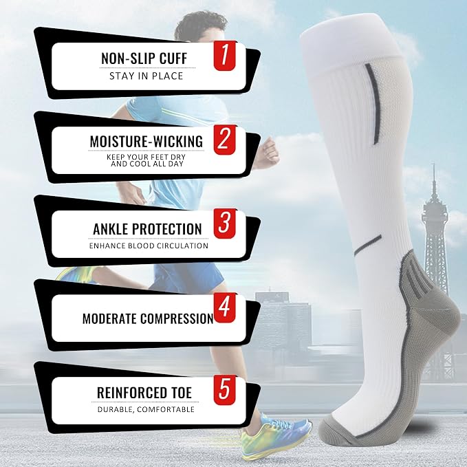 fenglaoda Compression Socks for Women Men 3 Pairs Graduated Compression Support Circulation Socks for Nurses - Image 4