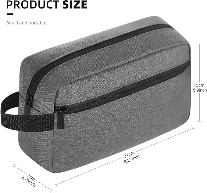 Icramsy Travel Toiletry bag Toiletry bag for women men Hanging Cosmetic bag Travel accessories for Women Men (Grey) - Image 2