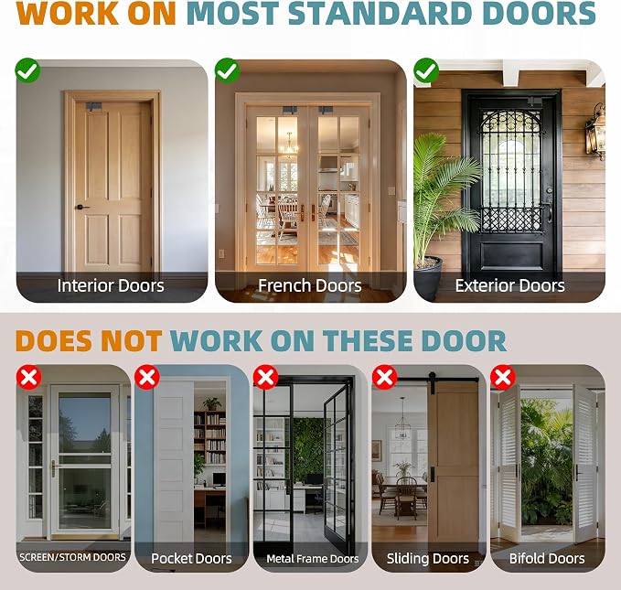 Adjustable Child Safety Door Top Lock with Ergonomic Grip, 2MM Thick Solid Steel Child Proof Door Top Lock for Interior Exterior Doors Easy Sliding Lock Unlock from Both Sides for Kids Safety - Image 6