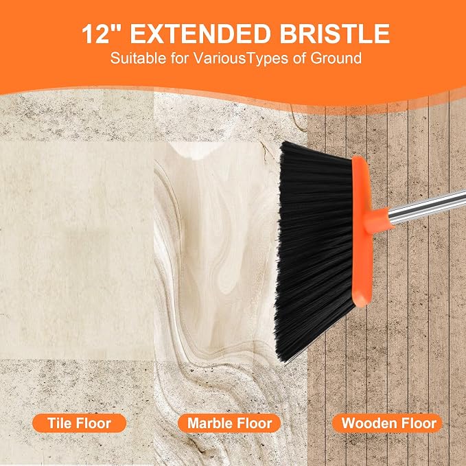 Broom and Dustpan Combo Set, 51" Long Handle Broom with Mini Set | Mini Set for Tables, Kitchens & Tight Spaces, Built-in Comb Dustpan, Foldable Space-Saving Storage, Multi-Surface Use - Image 6