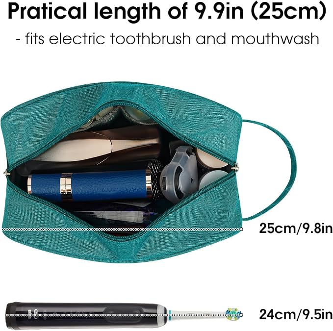 Narwey Travel Toiletry Bag for Women Traveling Dopp Kit Men Travel Bag for Toiletries Cosmetic Bag Makeup Bag Medicine Bag for Traveling (Teal) - Image 2