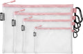 Air Production Multi‑Size Clear Zipper Pouch (4‑Pack) – Cable Organizer & Travel Gear Bag for Electronics, Camera Accessories, Tool Pouch & Small Tech Storage (Pink) by Unknown