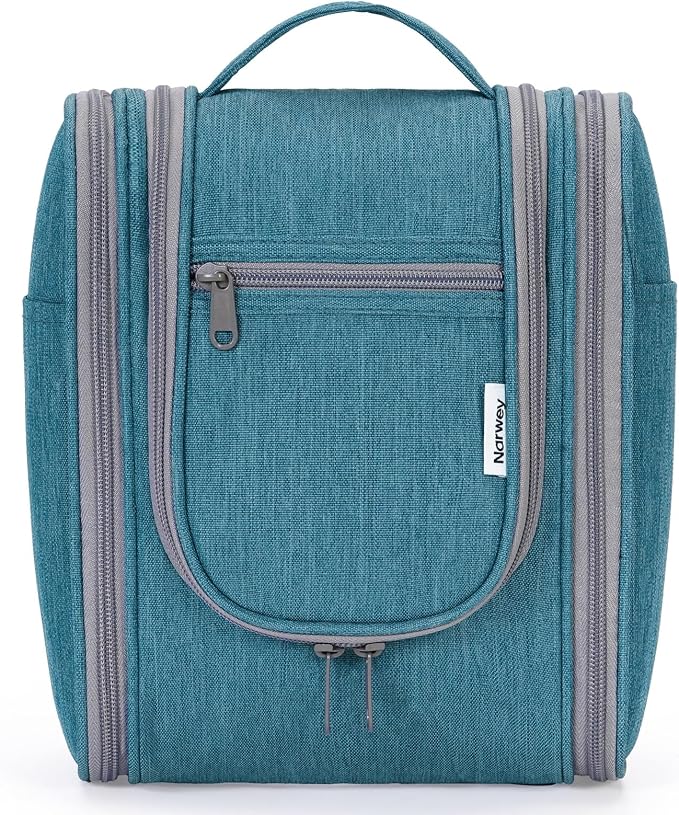 Narwey Small Hanging Travel Toiletry Bag Cosmetic Make up Organizer for Women and Men (Medium, Teal) by Narwey