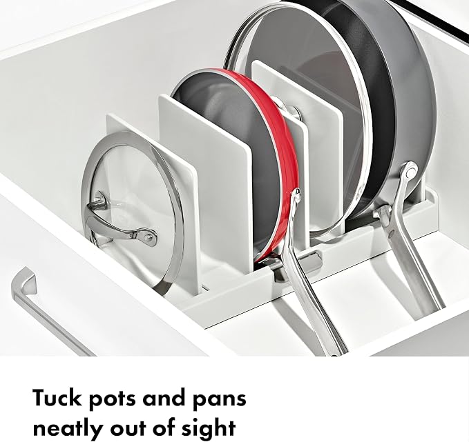 OXO Good Grips Adjustable Cookware Organizer, Pot and Pan Organizer - Image 2