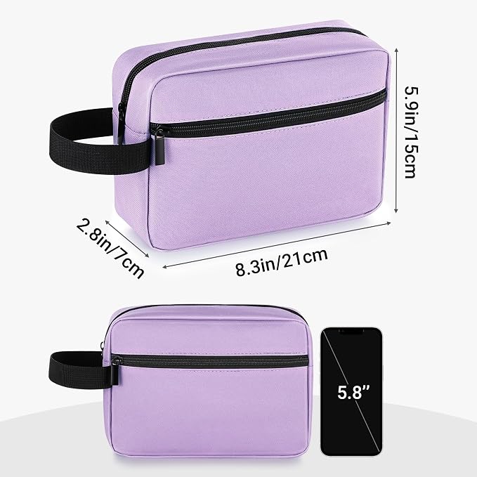 Elviros Travel Toiletry Bag for Women and Men,Lightweight Makeup Bag Hanging Dopp Kit with Shaving Compartment Cosmetic Organizer Small Tool Bag Travel Essentials,Gifts for Women(Lavender Purple) - Image 5