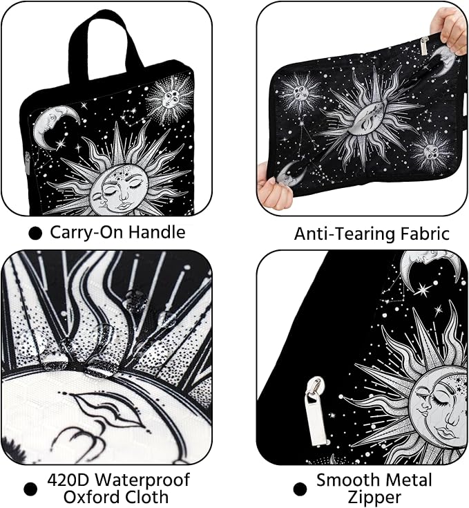 6 Pcs Compression Packing Cubes Waterproof Suitcase Travel Bag Luggage Backpack Organizer Travel Cubes for Packing-Gothic Style - Image 4