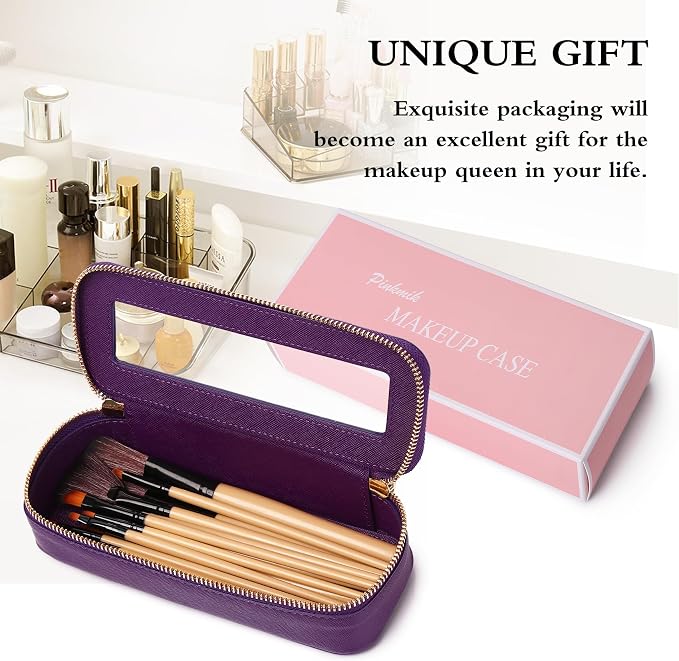 Pinkmik Makeup Brush Case, D.Purple, Slim | Clear Travel Cosmetic & Toiletry Bag, Purse Organizer, Car Essential Bag, For Women - Image 7