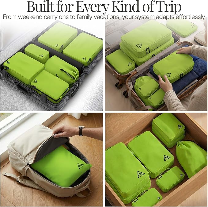 8-Piece Luxury Compression Packing Cubes & Bags for Travel – Maximize Space in Luggage with HybridMax Double-Capacity Design, 50 Luggage Tags, Deluxe Set, Lifetime Satisfaction Suitcase Organizer Bags - Image 6