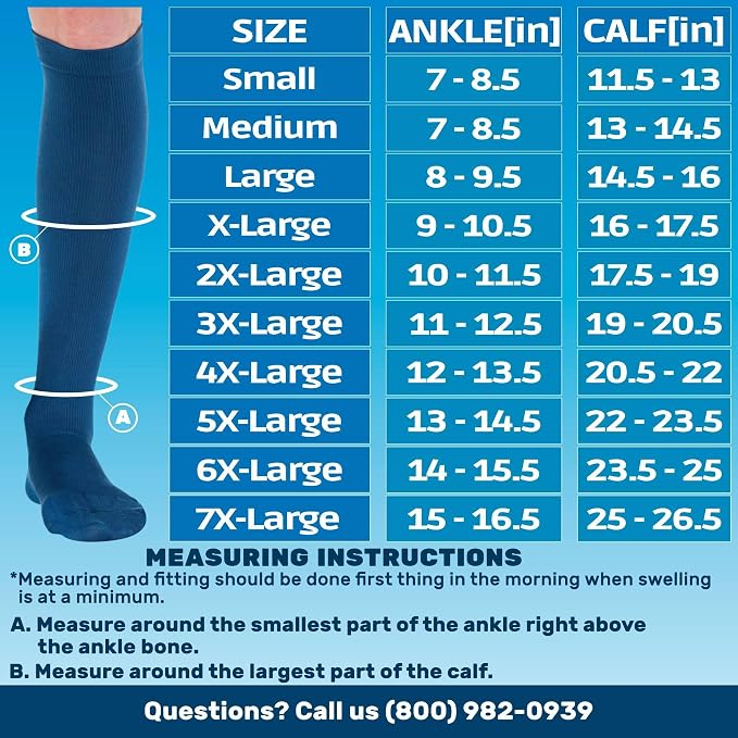 ABSOLUTE SUPPORT Cotton Knee High Compression Hose 20-30mmHg | Made in USA opaque dress socks, men & women, for varicose veins, circulation, swelling, pregnancy, leg pain, travel, A105 - Image 2