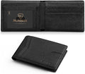 RUNBOX Wallet for Men Slim Leather Bifold RFID Blocking Minimalist Front Pocket Design with Gift Box | Minimalist Front Pocket Design, Holds 8 Cards, RFID Protection, Gifts for Men on Birthdays, Father’s Day, and Christmas by RUNBOX