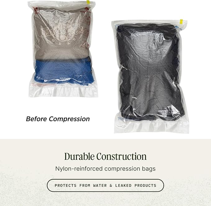 Eagle Creek Pack-It Compression Bags for Travel Set, Medium/Large, Clear | Featuring One-Way Pressure Valve and Zip, for Efficient Travel Bag Packing, Water-Resistant - Image 3