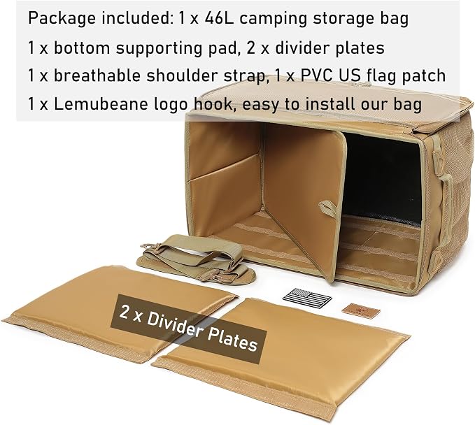 Tactical Camping Storage Bag Utility Tote Bag Camping Kitchen Organizer with Axe Holder & Shoulder Strap - Image 4