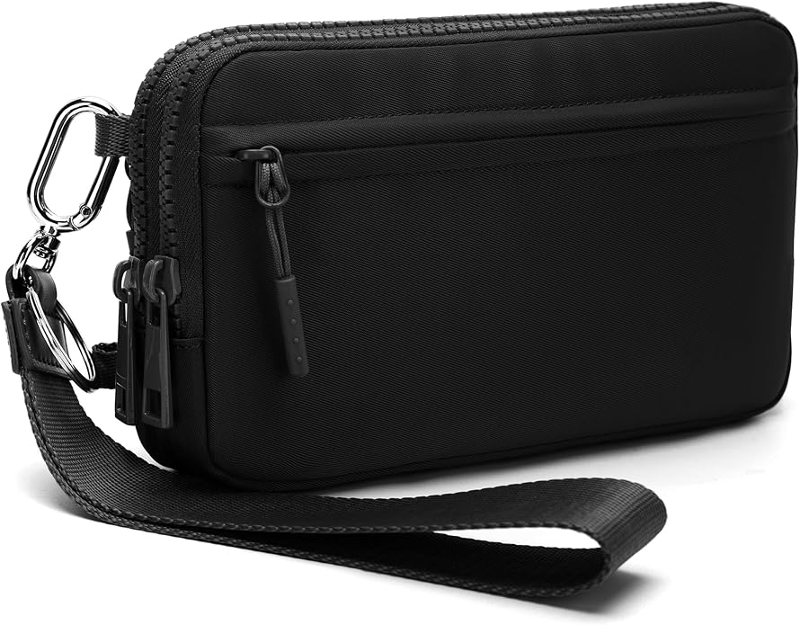 FODOKO Wristlet wallets for Women RFID crossbody bags with 4 Zippers | Checkered quilted nylon with credit card slots, cell phone organizer, and coin purse for travel and everyday carry by FODOKO
