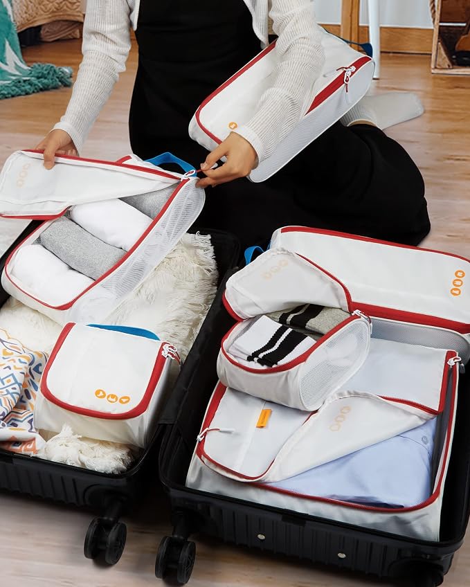 BAGSMART Keep Shape Packing Cubes for Travel, 6 Set Travel Cubes for Packing, Lightweight Suitcase Organizer Bags Set for Travel Essentials - Image 7