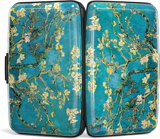 Credit Card Holder, Mini Aluminum Card Wallet RFID Blocking Slim Metal Hard Card Case for Women Men, Almond Blossom - Image 5