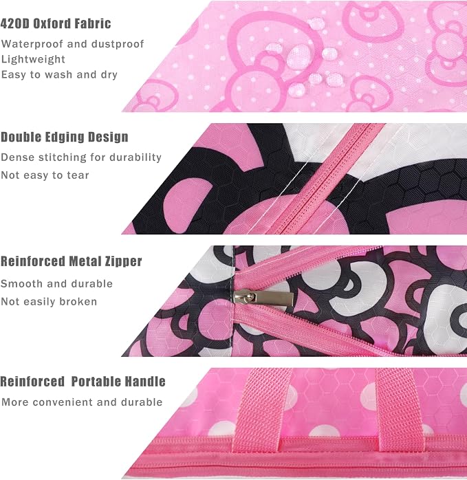 6 Set Kids Packing Cubes for Travel Carry On, Space Saving Compression Bags for Packing In Suitcase, Cute Pink Packing Organizers for Luggage Storage Girls Gift Trip and Family Vacation - Image 6