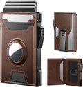 typecase AirTag Wallet for Men: Compatible with Apple AirTag (1st & 2nd Generation), RFID Blocking, Genuine Leather, Slim & Minimalist Design,13 Cards Capacitiy | ID Window | Money Clip (Brown) by typecase