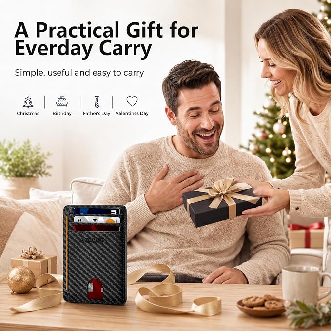 RUNBOX Slim Wallet for Men and Women, RFID Blocking Leather Card Holder | Minimalist 8-slot design fits IDs and credit cards in a thin profile for front pockets, purses, pants and travel - Image 9