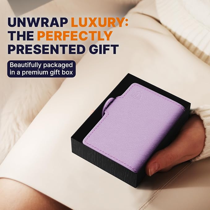 RFID Wallet Women - Light Pink Saffiano Credit Card Holder | Slim Aluminum Women's Wallet Blocks Scanning at 13.56MHz, Holds 4-6 cards with One-Touch Access, Fits Small Purse or Pocket - Image 6