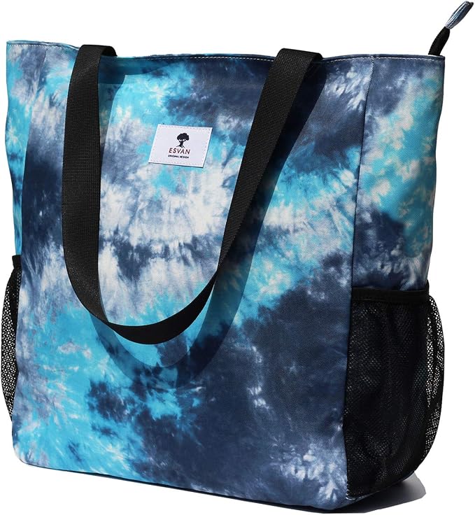 ESVAN Original Floral Water Resistant Large Tote Bag Shoulder Bag for Gym Beach Travel Daily Bags Upgraded - Image 8