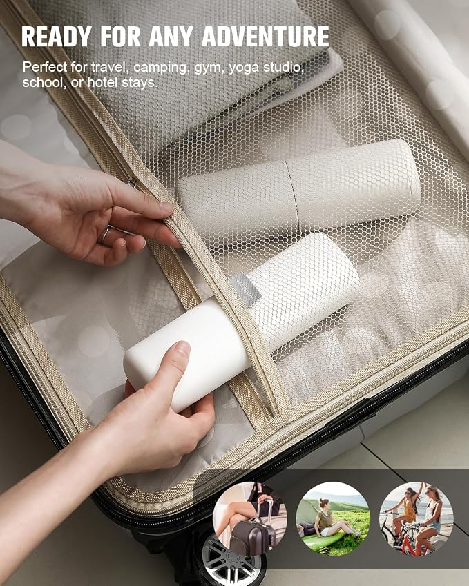 FERYES Travel Toothbrush Holder – 3-in-1 Portable Organizer with Draining Lid & Mouthwash Cup (White) - Image 7