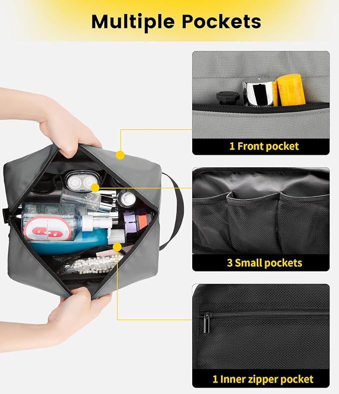 Vorspack Water Resistant Travel Toiletry Bag for Men Women | Travel Bag for Toiletries, Large Capacity, Organized Compartment, Travel Essentials, Suitable for Shaving, Makeup, Cosmetics - Image 3