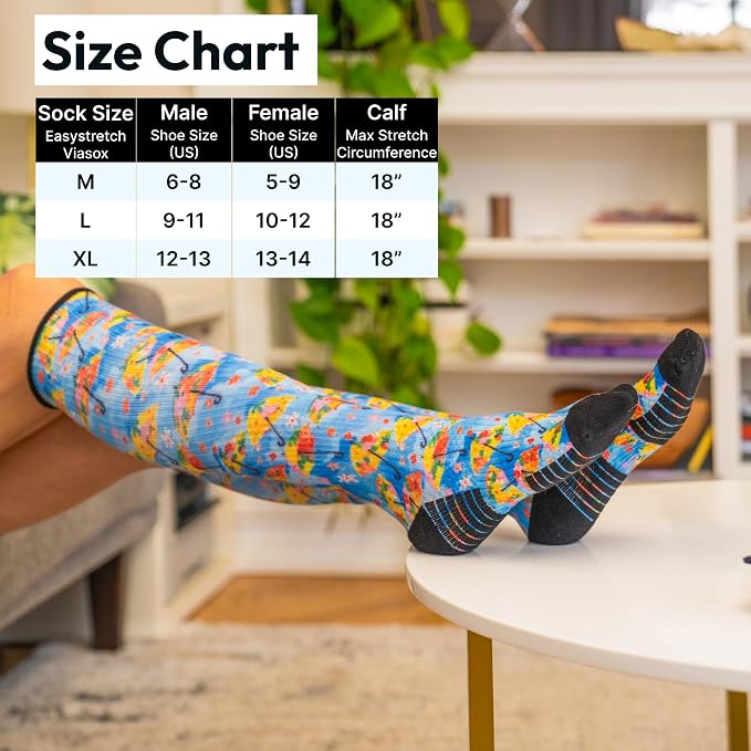 Viasox Compression Socks for Women and Men, Knee High Socks 12-15 mmhg Circulation Support for Flight, Travel, Daily - Image 5