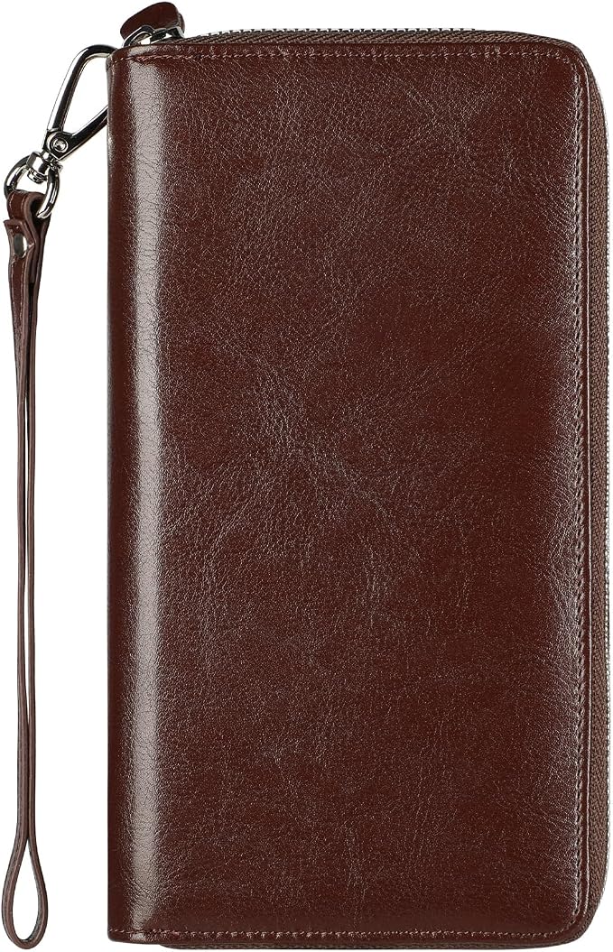 Small Compact Women Wallet RFID Blocking Genuine Leather Bifold Purse with ID Windows by Lavemi