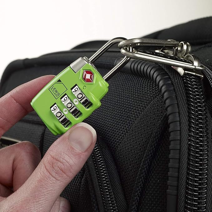 Lewis N. Clark Travel Sentry TSA-Approved Luggage Lock, Large 3 Dial Combination with Easy Read Dials - Green - Image 3