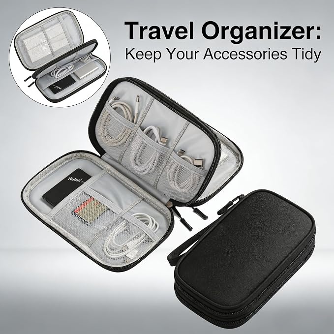 Travel Storage Box - Hard EVA Protective Cover for Mobile Power Bank, Charger, Cable, Phone and Accessories - Portable Storage Bag for Airplane, Business Travel, Home Furnishings - Image 7