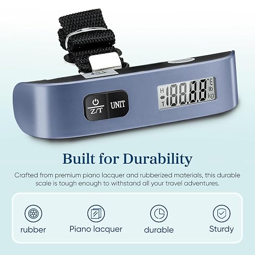 Etekcity Luggage Scale, Digital Suitcase Weight Scale for Travel, 110 lb | Travel Essentials, Air Travel, Suitcase, Hanging Hook, Rubber Grip, Battery Included, Easy-to-Read Display - Image 4