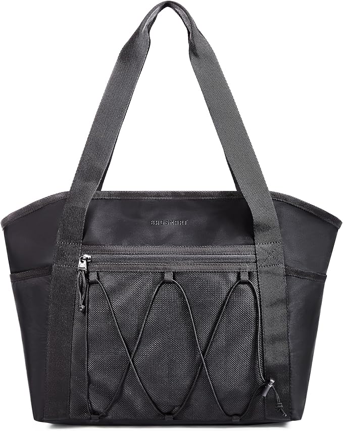 BAGSMART Women's Multi-Compartment Tote Bag with Elastic Cord | Handbag for Travel Fitness Outdoor Activities by BAGSMART