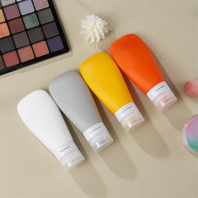 INSFIT Travel Bottles for Toiletries, TSA Approved 3oz Travel Size Containers, BPA Free Leak Proof Squeezable Silicone Tubes for Shampoo Conditioner Lotion Body Wash with Labels - Image 6