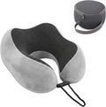 Travel Neck Pillow, Premium Memory Foam, Travel Pillow for Flights, Neck Pillow for Travelling, Ergonomic Neck Support Cushion, Lightweight & Washable Cover (Gray - U Shape) by SHAAFLY