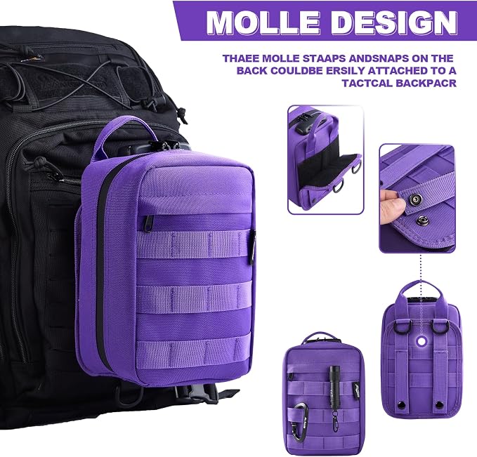 Storage Bag with Combination Lock Small Carbon Lined Tactical Molle Box Medicine Money Cosmetic Organizer Case Great Gifts for Men Women - Image 4