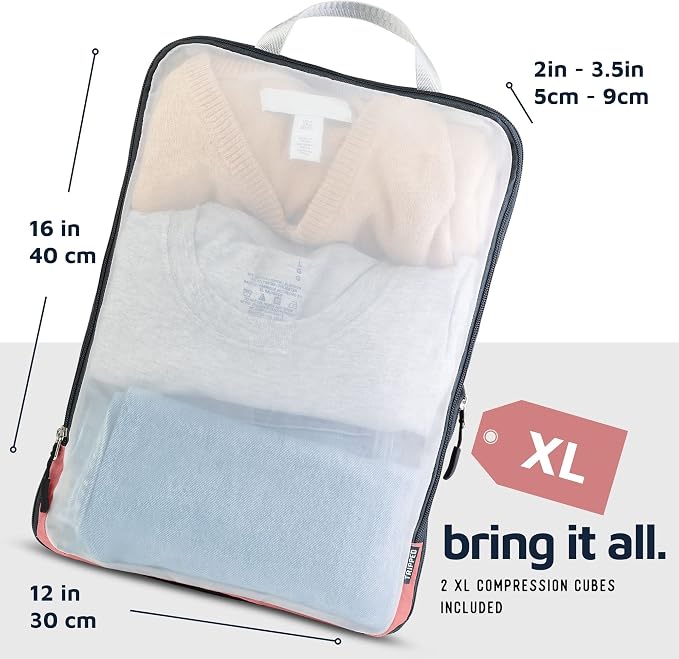 TRIPPED Travel Gear Large Compression Packing Cubes with Mesh 6-Piece Set | See-Through Mesh Organizers Maximize Space While Keeping Clothes and Travel Gear Organized and Easy to Find - Image 6