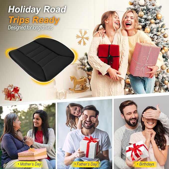 kingphenix 3-Piece Memory Foam Car Seat Cushion Set for Driving Comfort | 2 Front Seat Cushions and 1 Rear Bench Pad, 1.2-Inch Memory Foam, Non-Slip Bottom for Sedan, SUV, Truck and Van, Black - Image 9