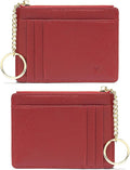 Valentoria Slim RFID Blocking Card Holder Small Pocket Wallet Keychian Zipper Coin Purse Mini Cash & Coin & Cards Case for Women Men | Slim by VALENTORIA