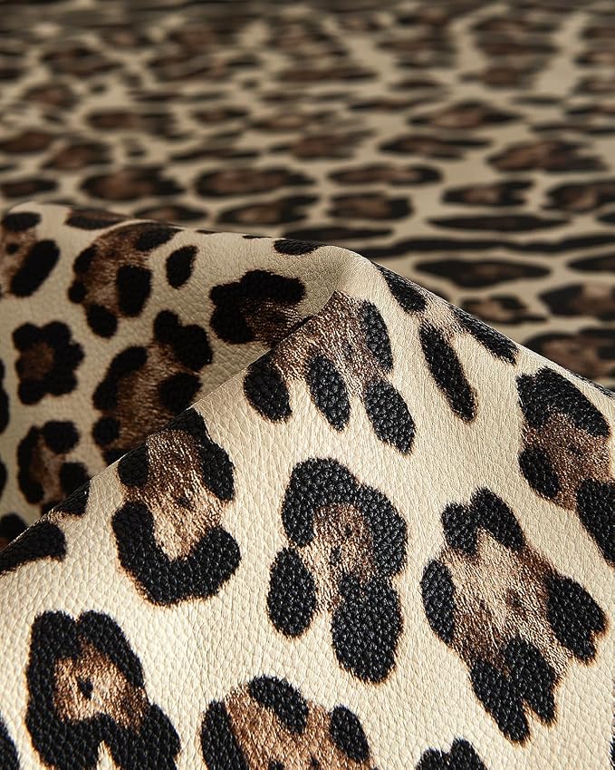 EACHY Travel Makeup Bag for Women, Flat Open Leopard Print Cosmetic Bag | Leopard-print PU leather cosmetic bag opens flat with dividers and clear TPU brush pocket for makeup and travel essentials - Image 5