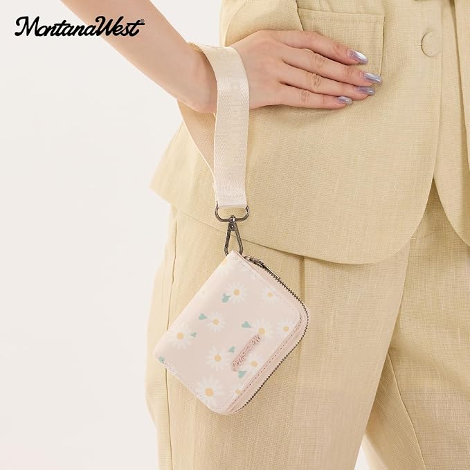 Montana West Wristlet for Women Female Ladies Daisy Wallet with Rfid Blocking Lining Minimalist Lightweight & Easy to Carry - Image 3
