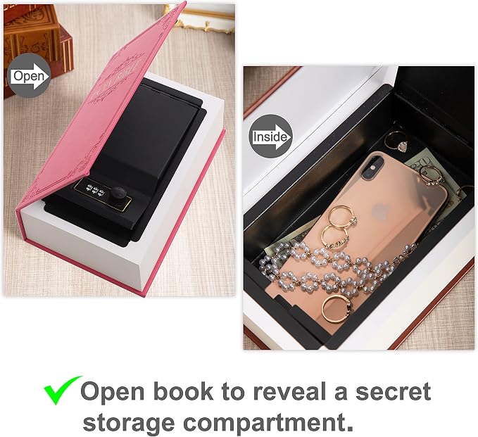 He is risen Leather Cover Real Pages Book Safe with Key Lock,Large Lock box,Hidden Safes for Money Diversion safe box - Image 5