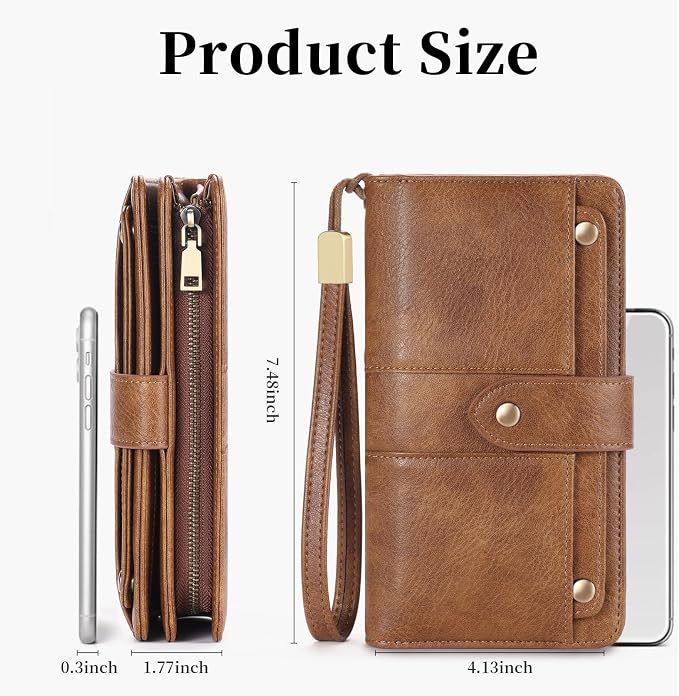 Wallets for Women Trifold Wristlet Wallets Large Capacity RFID Blocking Ladies Purse Credit Card Holder - Image 4