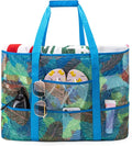 KABAQOO Mesh Beach Bag, Extra Large Beach Bags with 9 Pockets & Zipper Waterproof Lightweight Beach Tote for Beach/Pool Trip by KABAQOO