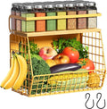 Magnetic Shelf for Fridge with Wood Lid, Fruit Potato and Onion Storage Bins, Pantry Organizers & Storage, Large Container Magnetic Spice Rack for Refrigerator, Kitchen Counter, Cabinet (Yellow, 1) by Ofiray-home