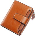 Small Compact Women Wallet RFID Blocking Genuine Leather Bifold Purse with ID Windows by Lavemi