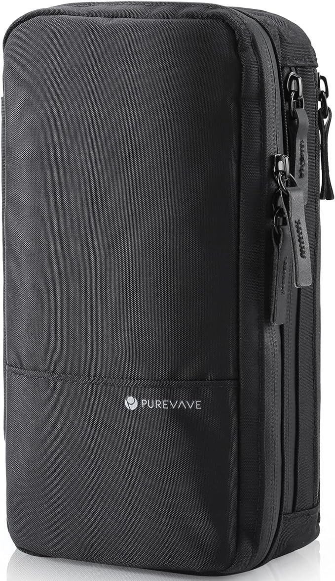 Purevave Compact Mens Toiletry Travel Bag Hanging, Mens Dopp Kit for Travel Waterproof, Wash Pouch Black | Minimalist compact design with multiple pockets, saves space in luggage and bathrooms by PPUREVAVE