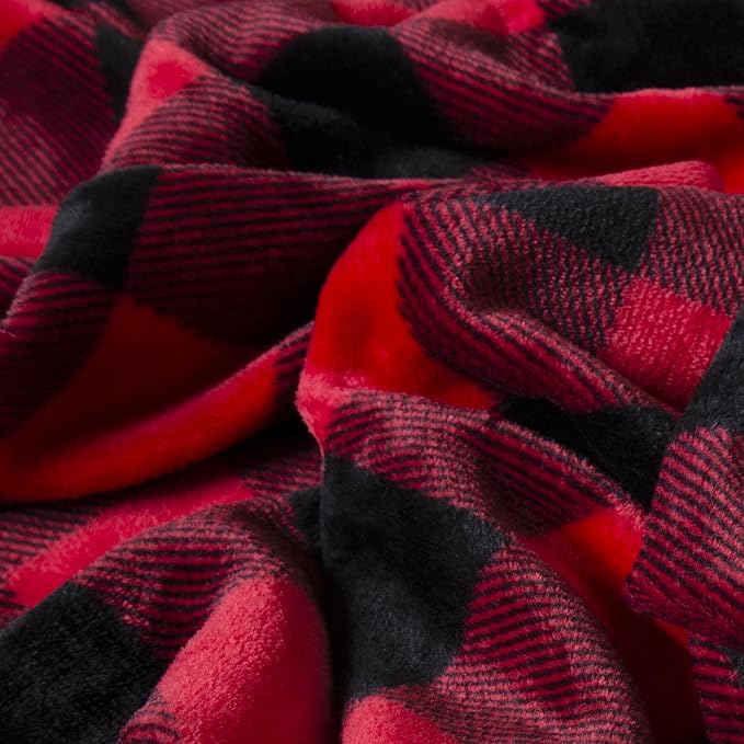 Carstens, Inc. Travel Blanket, Premium Compact 2-in-1 Airplane Blanket/Pillow, Red Buffalo Plaid - Image 6