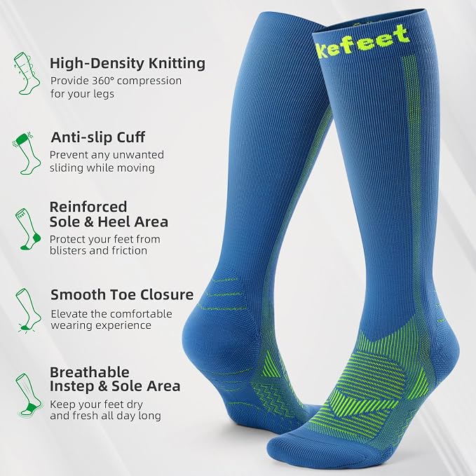 Compression Socks for Men Women 3 Pairs, Compression Stockings, Fragrance Flight Socks for Nurse,Pregnancy,Travelling, Runing, Circulation - Image 3