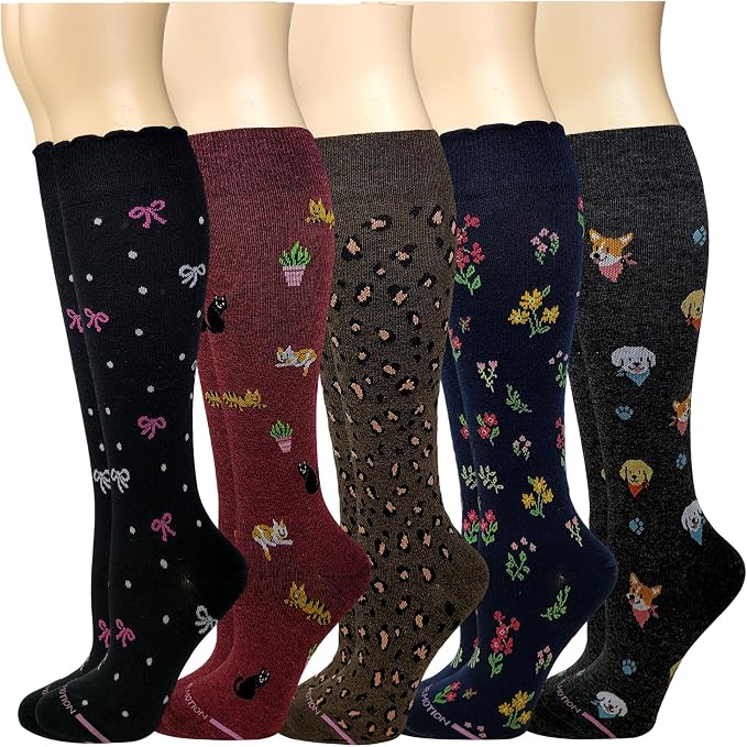 Dr. Motion Compression Knee High Socks for Women - 5 Pairs Pack by Dr.+Motion